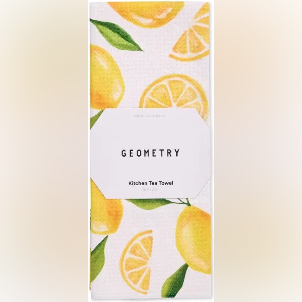 Geometry Limoncello Lemon Print Tea Kitchen Towel